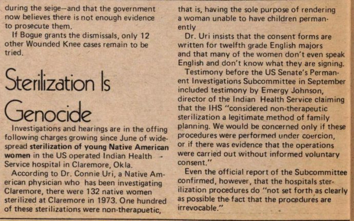 Stérilisations non consenties : une histoire moderne du génocide des peuples natifs américains (1970-1976) par Anouk Essyad